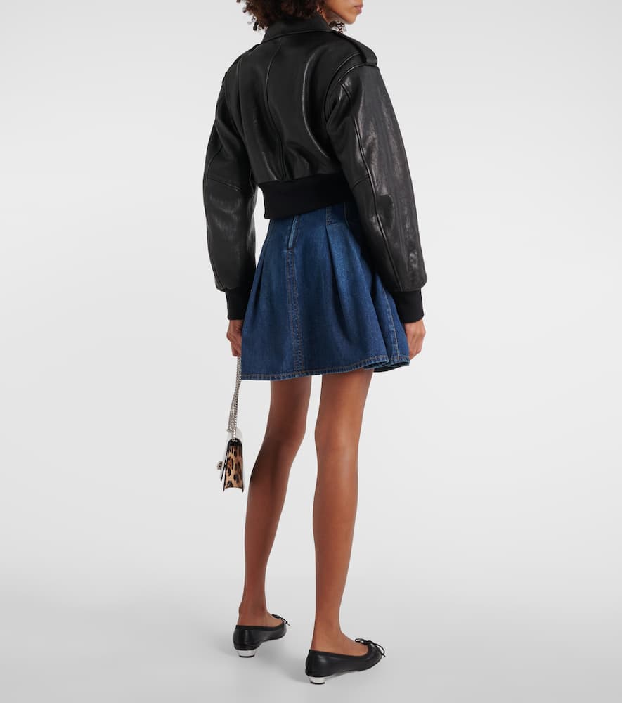 Alexander McQueen Cropped leather jacket