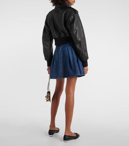 Alexander McQueen Cropped leather jacket