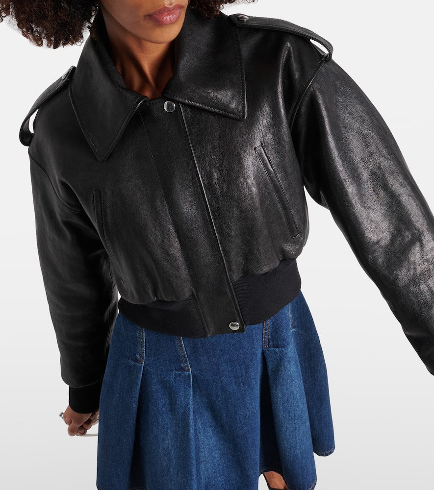Alexander McQueen Cropped leather jacket