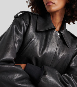 Alexander McQueen Cropped leather jacket