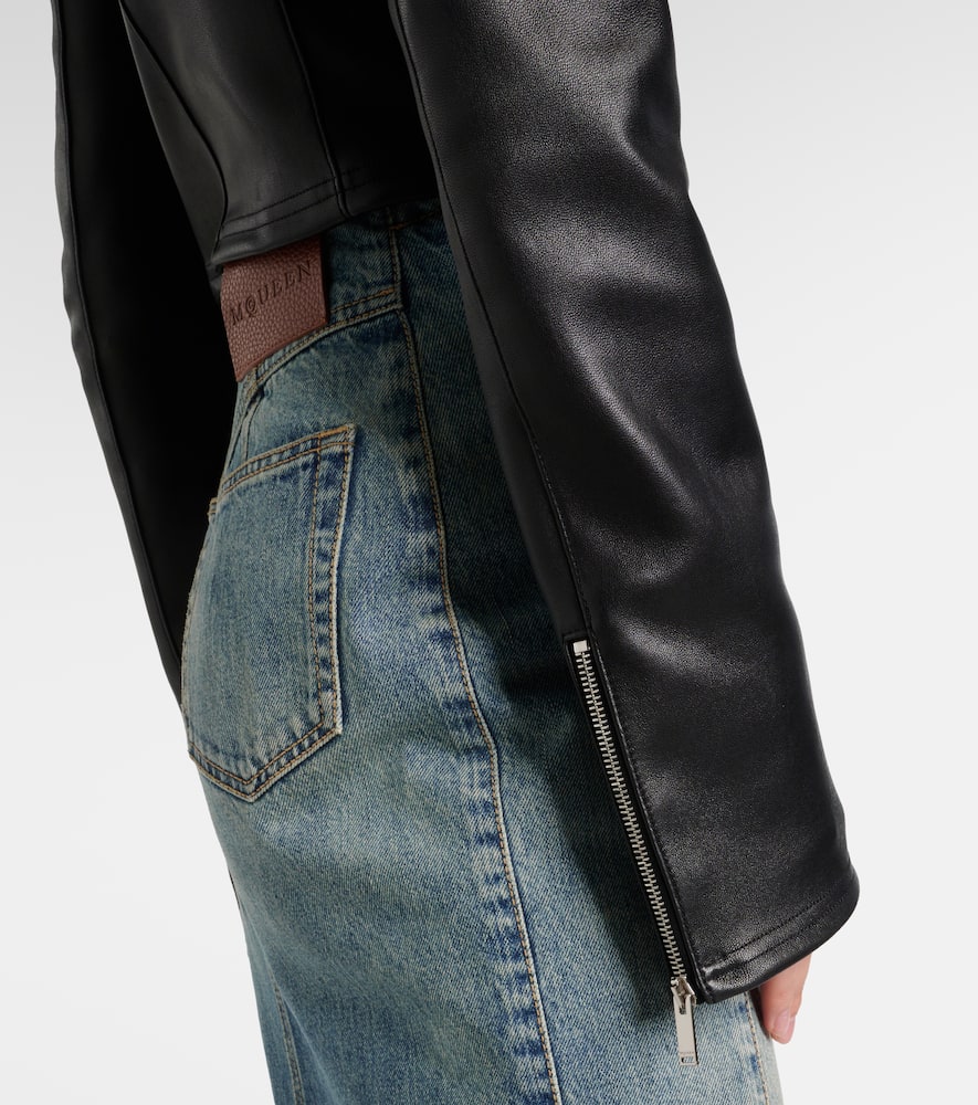 Alexander McQueen Cropped leather jacket