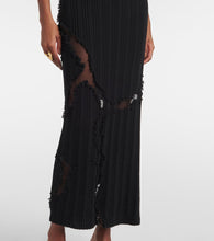 Alexander McQueen Distressed wool and silk maxi dress