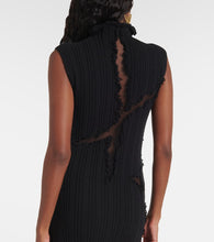 Alexander McQueen Distressed wool and silk maxi dress