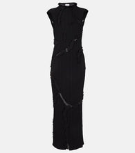 Alexander McQueen Distressed wool and silk maxi dress