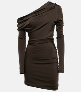 Alexander McQueen Draped one-shoulder jersey minidress