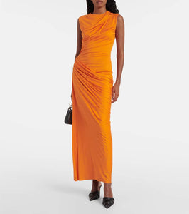 Alexander McQueen Draped silk maxi dress