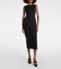 Alexander McQueen Draped wool midi dress