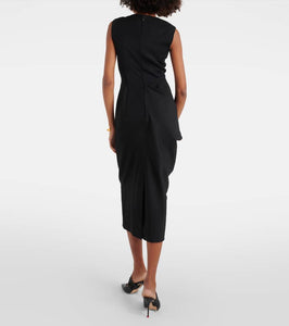 Alexander McQueen Draped wool midi dress