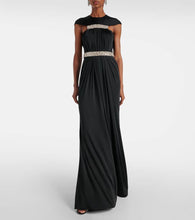 Alexander McQueen Embellished caped cr√É¬™pe gown