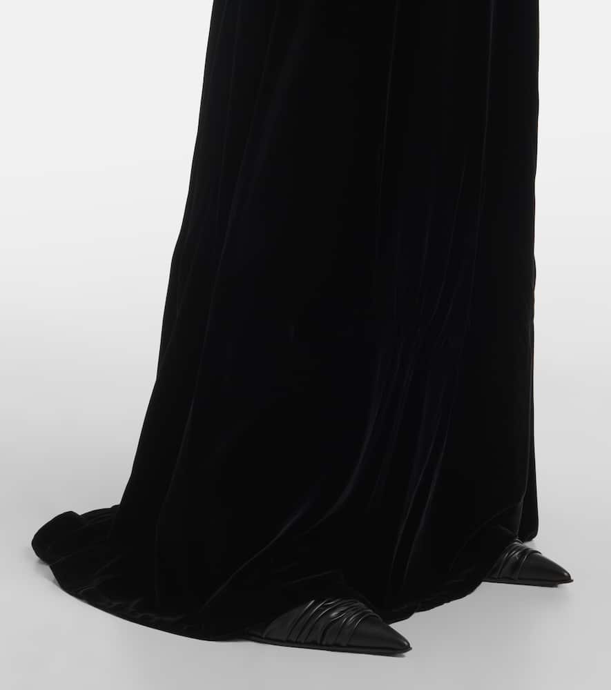 Alexander McQueen Embroidered velvet gown