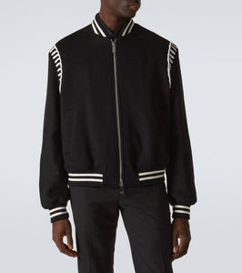 Alexander McQueen Embroidered wool bomber jacket