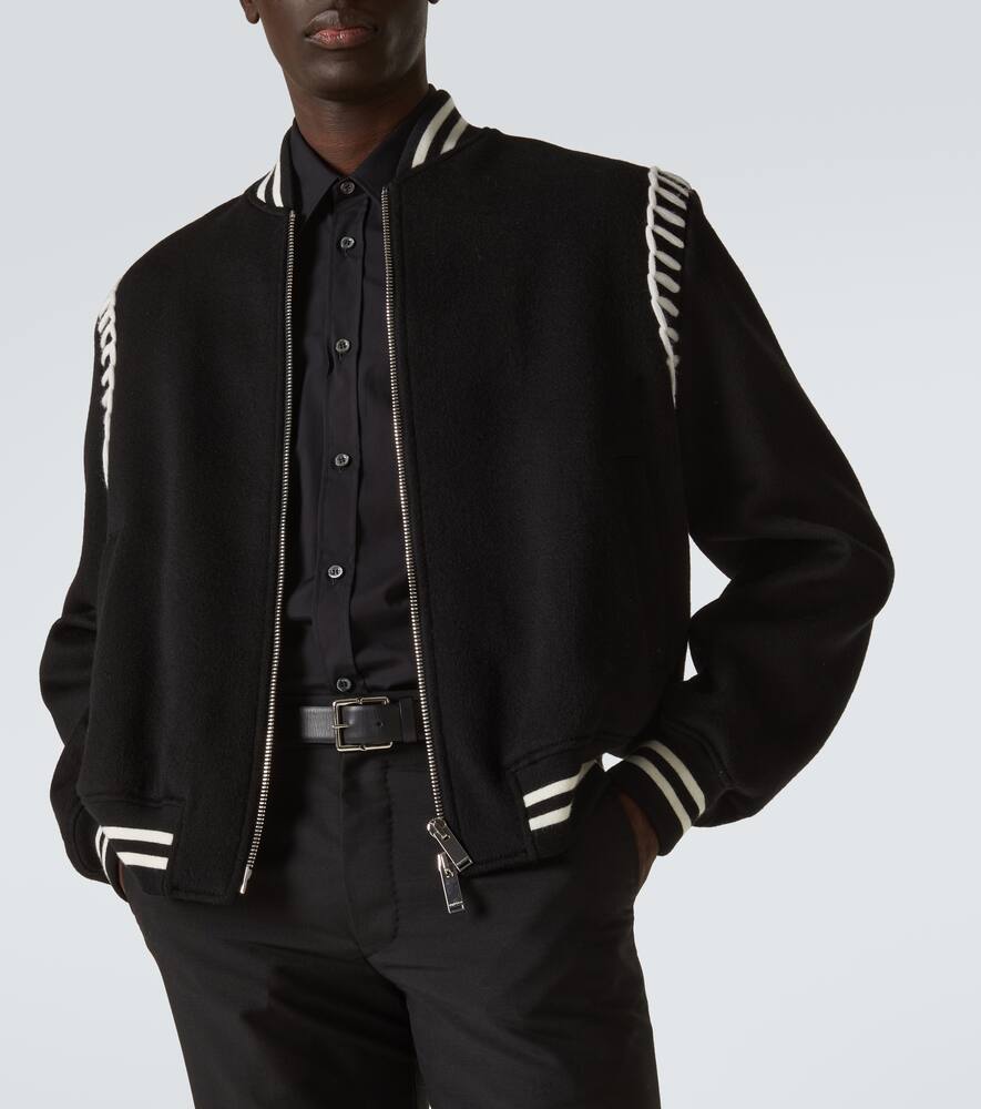 Alexander McQueen Embroidered wool bomber jacket