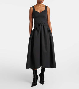 Alexander McQueen Gathered cotton midi dress