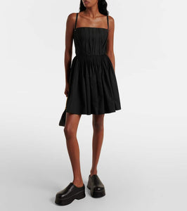 Alexander McQueen Gathered cotton poplin minidress