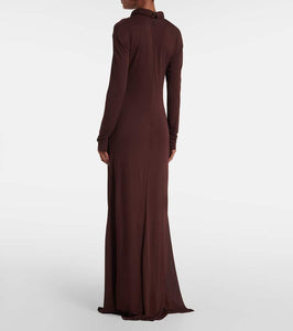 Alexander McQueen Gathered cr√É¬™pe jersey gown