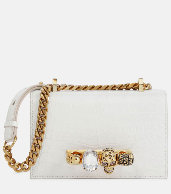 Alexander McQueen Jewelled Satchel Mini leather crossbody bag. Shop Alexander McQueen Shoulder Bags for women now.