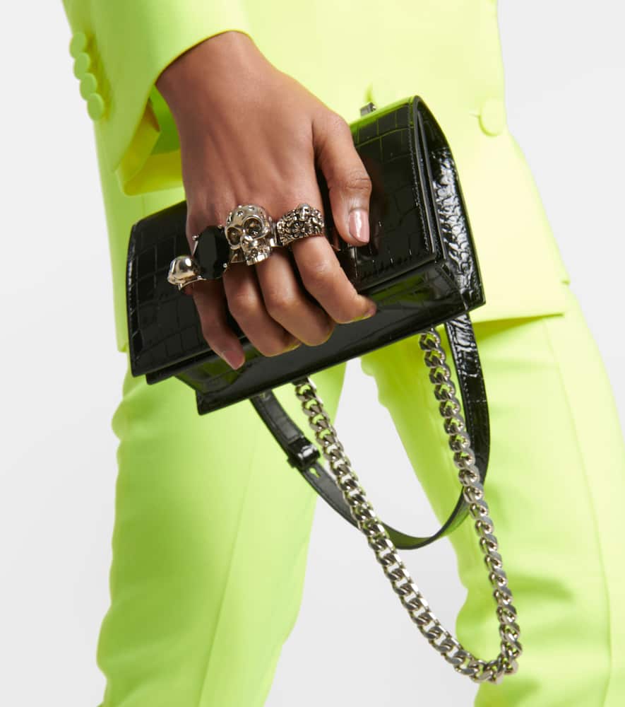 McQueen Jewelled Satchel Small leather crossbody bag