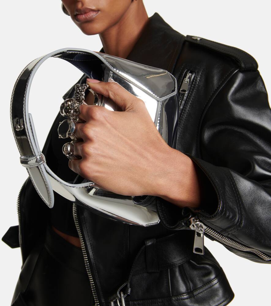 Alexander McQueen Jewelled mirrored leather tote bag