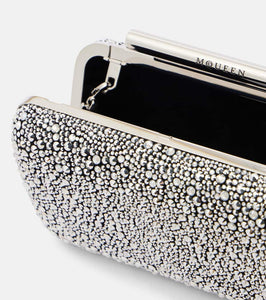 Alexander McQueen McQueen T-Bar crystal-embellished clutch