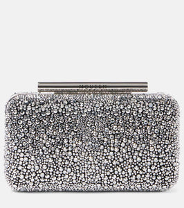 Alexander McQueen McQueen T-Bar crystal-embellished clutch. Shop Alexander McQueen Clutches for women now.