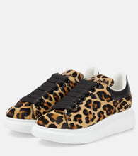 Alexander McQueen Oversized leopard-print leather sneakers