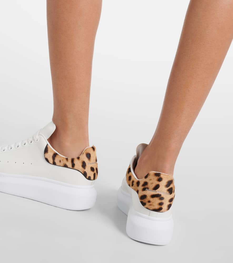 Alexander McQueen Oversized leopard-print leather sneakers