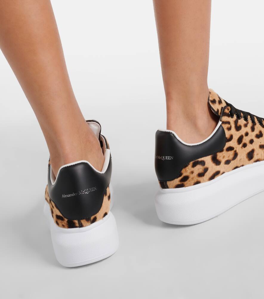 Alexander McQueen Oversized leopard-print leather sneakers