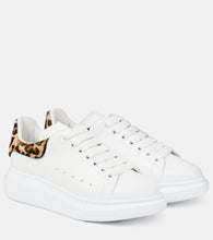 Alexander McQueen Oversized leopard-print leather sneakers