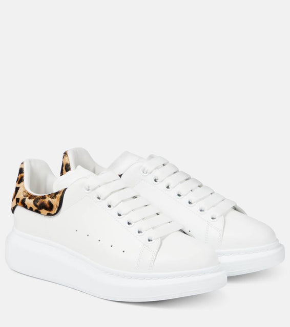 Alexander McQueen Oversized leopard-print leather sneakers
