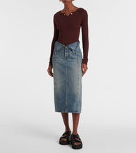 Alexander McQueen Peplum corduroy-trimmed leather jacket