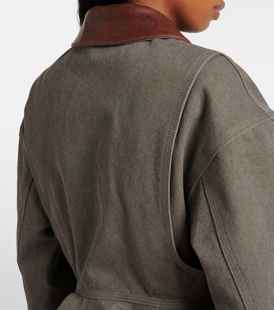 Alexander McQueen Peplum cotton canvas jacket
