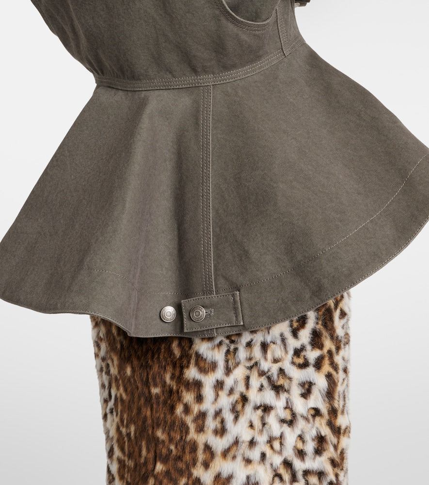 Alexander McQueen Peplum cotton canvas jacket