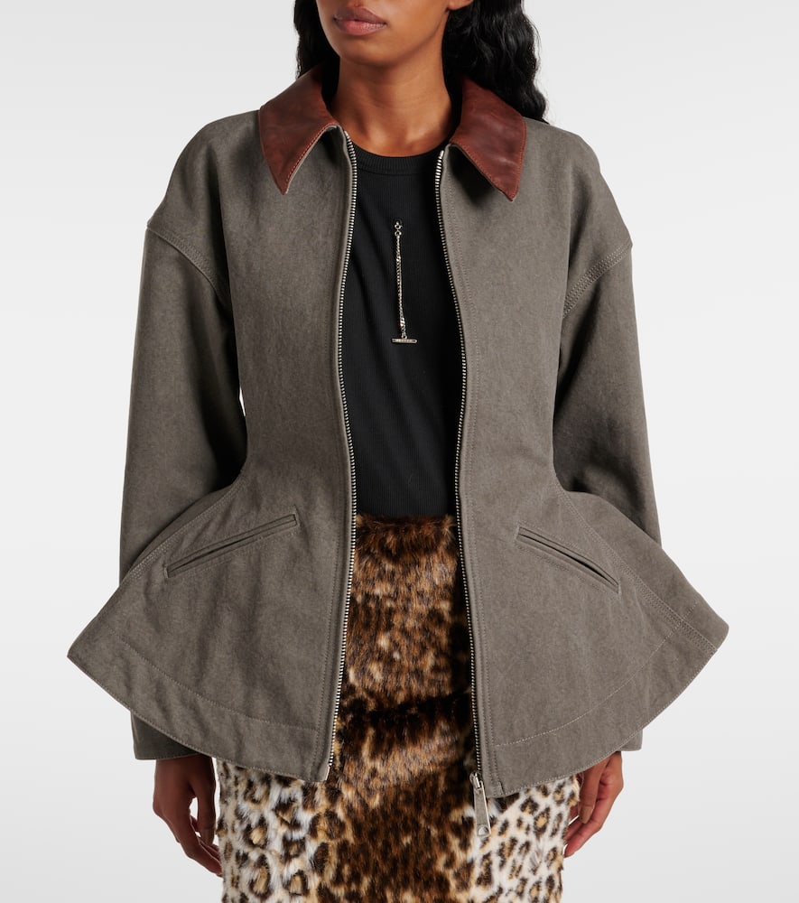 Alexander McQueen Peplum cotton canvas jacket