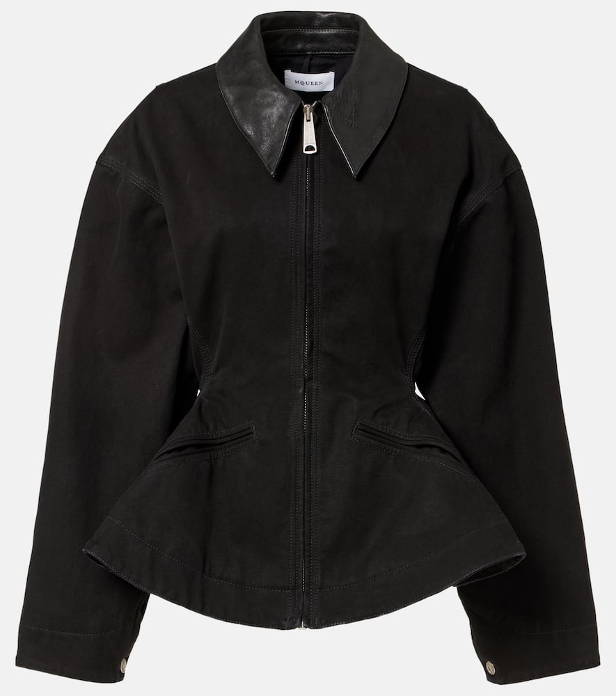 Alexander McQueen Peplum cotton canvas jacket