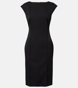 Alexander McQueen Pintuck wool midi dress