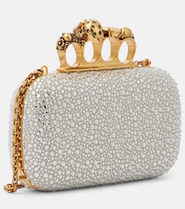 Alexander McQueen Skull Knuckle embellished clutch