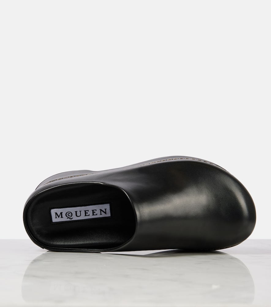 Alexander McQueen Stone leather platform mules