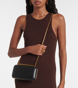 Alexander McQueen T-Bar Mini leather box clutch
