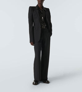 Alexander McQueen T-Bar wool and mohair blazer