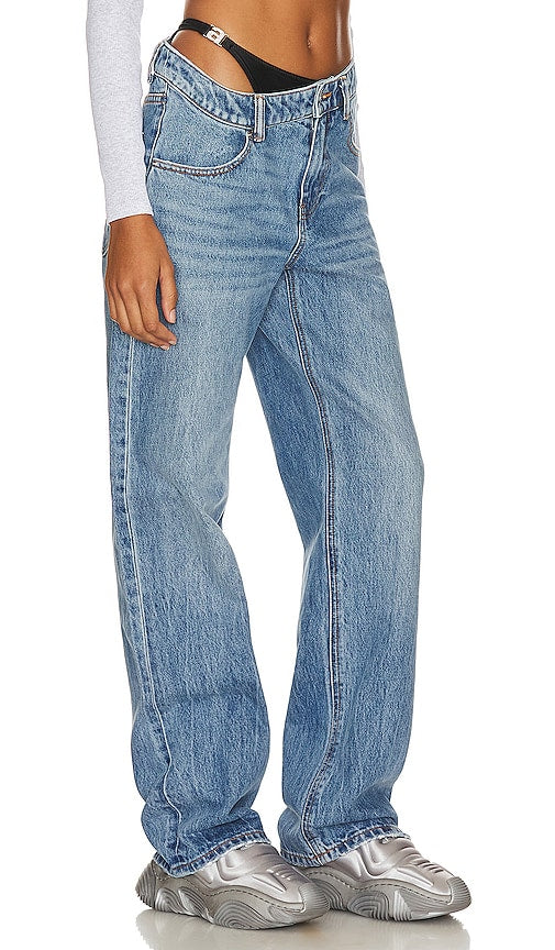 Alexander Wang Asymetrical Waistband Jean in Blue