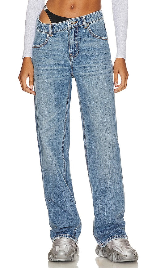 Alexander Wang Asymetrical Waistband Jean in Blue - Alexander Wang Jean à taille asymétrique en bleu - Alexander Wang 蓝色不对称腰带牛仔裤 - Alexander Wang Jeans mit asymmetrischem Bund in Blau - Alexander Wang 비대칭 웨이스트밴드 진 블루 색상 - Jeans Alexander Wang con cintura asimmetrica in blu
