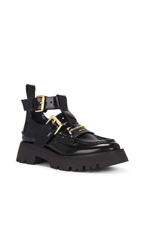 Alexander Wang Carter Lug Ankle Strap Boot in Black