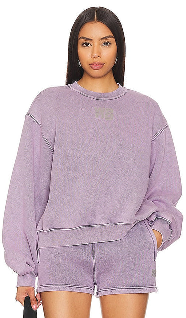 Alexander Wang Essential Crew Sweatshirt in Lavender - Alexander Wang Sweat ras du cou essentiel en lavande - Alexander Wang 薰衣草色 Essential 圆领运动衫 - Alexander Wang Essential Crew Sweatshirt in Lavendel - Alexander Wang 에센셜 크루 스웨트셔츠 색상 - Felpa girocollo Essential di Alexander Wang in lavanda
