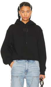 Alexander Wang Essential Hoodie in Black - Alexander Wang Sweat à capuche essentiel en noir - Alexander Wang 黑色 Essential 连帽衫 - Alexander Wang Essential Kapuzenpullover in Schwarz - Alexander Wang 에센셜 후디 블랙 색상 - Felpa con cappuccio Alexander Wang Essential in nero