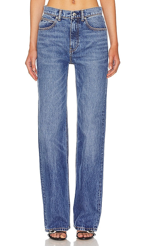 Alexander Wang Ez Mid Rise Relaxed in blue - Alexander Wang Ez taille mi-haute décontractée en bleu - Alexander Wang Ez 中腰休闲牛仔裤 蓝色 - Alexander Wang Ez Mid Rise Relaxed in Blau - Alexander Wang Ez 미드 라이즈 블루 릴렉스드 - Alexander Wang Ez vita media rilassata in blu