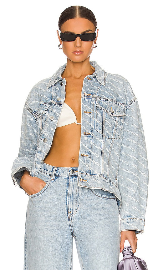 Alexander Wang Falling Back Jacket in Denim-Light