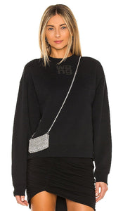 Alexander Wang Foundation Terry Crew Sweatshirt in Black - Alexander Wang Foundation - Sweat-shirt ras du cou en tissu éponge noir - Alexander Wang Foundation 黑色毛圈圆领运动衫 - Alexander Wang Foundation Terry Crew Sweatshirt in Schwarz - Alexander Wang Foundation 테리 크루 스웻셔츠블랙 색상 - Felpa Alexander Wang Foundation Terry Crew in nero