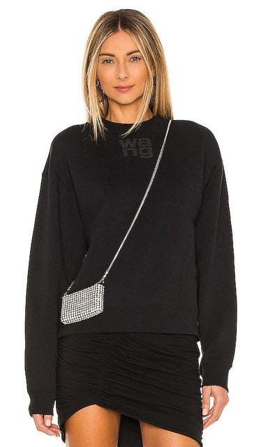 Alexander Wang Foundation Terry Crew Sweatshirt in Black - Alexander Wang Foundation - Sweat-shirt ras du cou en tissu éponge noir - Alexander Wang Foundation 黑色毛圈圆领运动衫 - Alexander Wang Foundation Terry Crew Sweatshirt in Schwarz - Alexander Wang Foundation 테리 크루 스웻셔츠블랙 색상 - Felpa Alexander Wang Foundation Terry Crew in nero