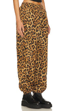 Alexander Wang Leopard Track Pant With Stacked Wang Puff Logo in Multi
