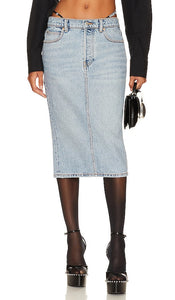 Alexander Wang Midi Skirt With Diamante Charm Thong Straps in Blue - Alexander Wang - Jupe mi-longue avec bretelles tongs à breloques en strass - Bleu - Alexander Wang 蓝色钻石吊饰丁字带中长半身裙 - Alexander Wang Midirock mit Strass-Charm-Tanga-Trägern in Blau - Alexander Wang 미디 스커트, Diamante 참 끈끈 스트랩 블루 색상 - Gonna midi Alexander Wang con cinturini perizoma con ciondolo diamante in blu